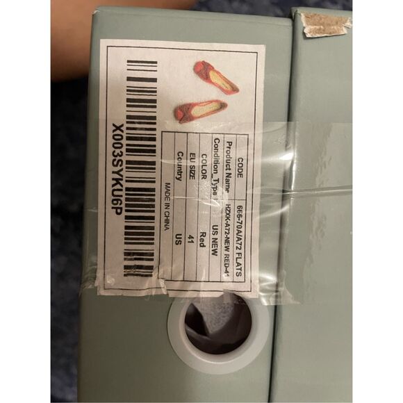 Brand New C. Paravano Women’s EU 41 US 11 Red Bowknot Square Leather Flats - Picture 6 of 7